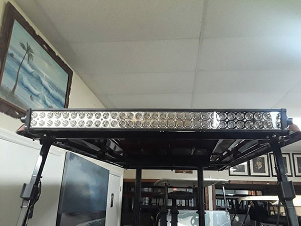 Upper LED bar golf cart mobile service, mobile golf cart repair, battery charge